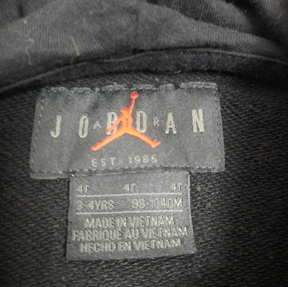 Jordan Retro Hoodie Sweatshirt Black & Neon Streetwear Size 4T Toddler Unisex - Picture 4 of 5